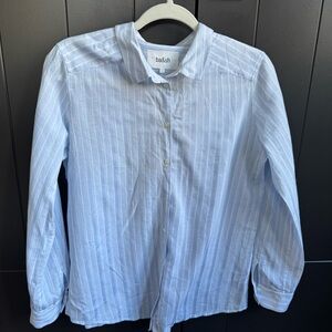 Ba&sh Men's Light Blue Striped Button Down Shirt